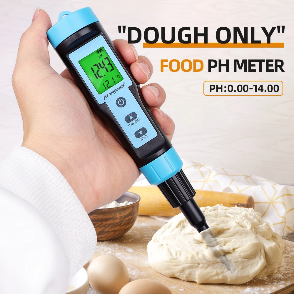 Ph Meter Digital Water Tester - Food PH Meter with Stainless Steel