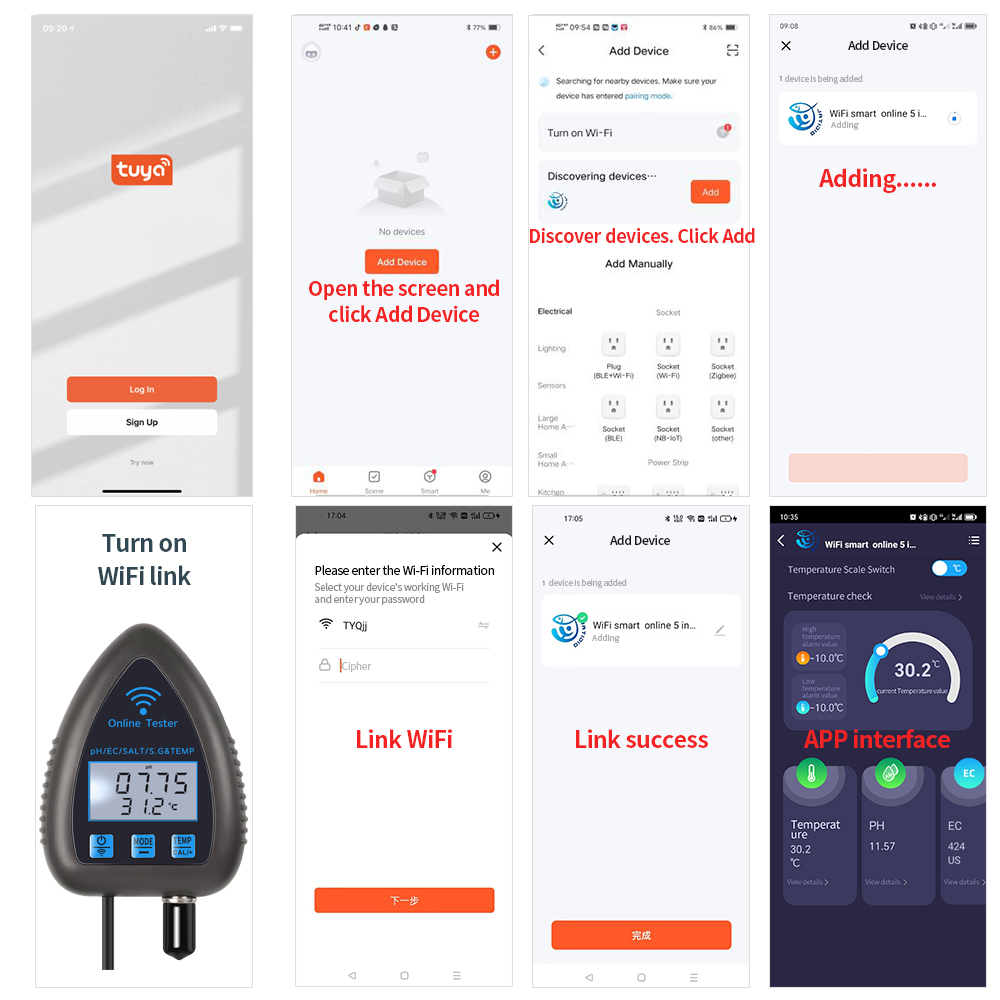 Tuya WiFi 5 in 1 Water Quality - Ph Meter Digital Water Tester ulasan dan harga