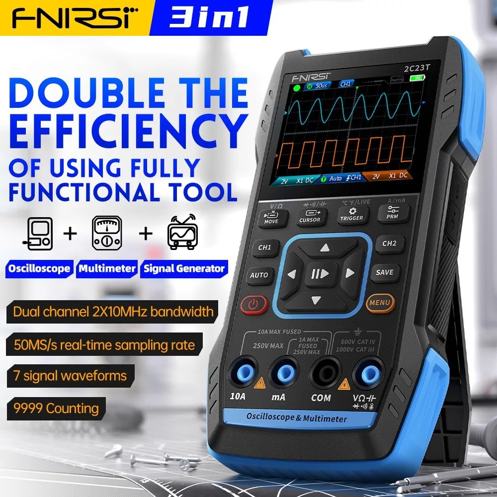 2C23T 3-in-1 Handheld Oscillos - Fnirsi Digital Oscilloscope Handheld ulasan dan harga