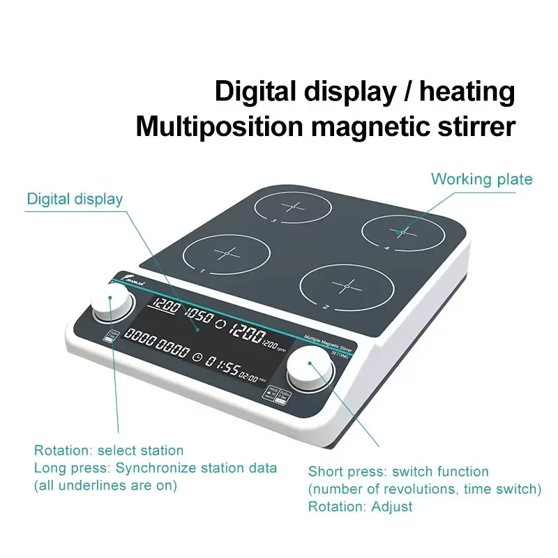 Four-station Six-Position Mult - Lab Magnetic Stirrer Hot Plate ulasan dan harga