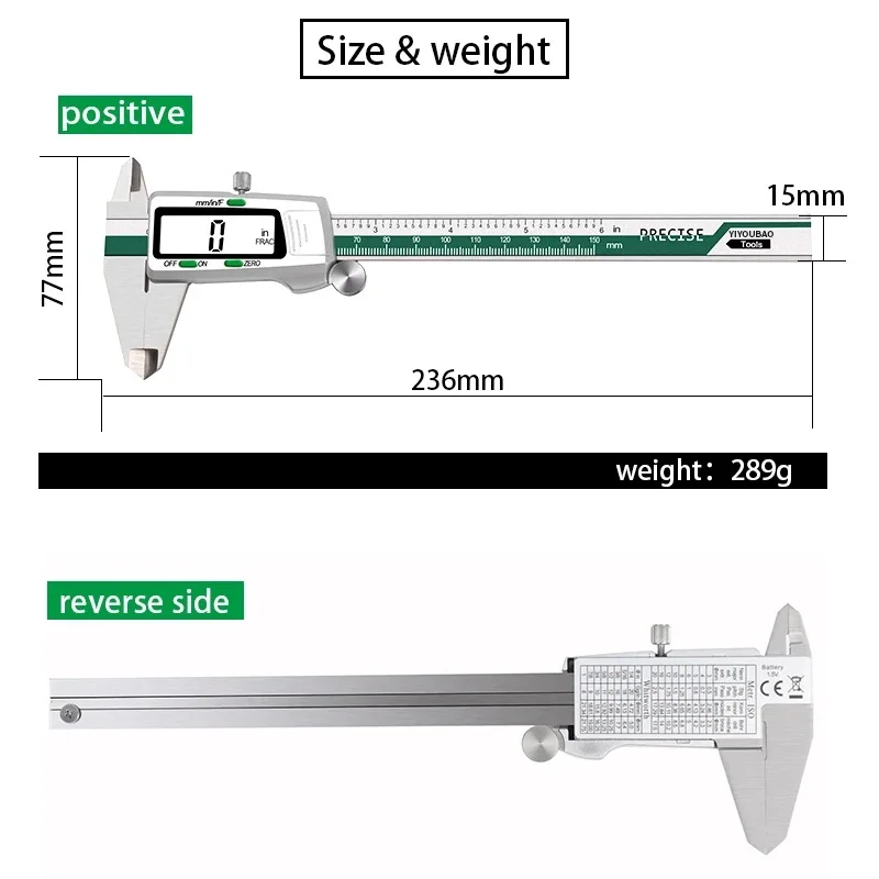 ET50 150mm Stainless Steel Cal - Digital Caliper 150Mm Stainless Steel ulasan dan harga