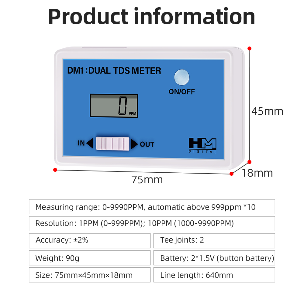 DM1 Dual TDS Water Quality Tes - Ph Meter Digital Water Tester ulasan dan harga